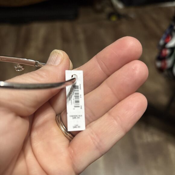 *COACH* SIGNATURE “C” PAVE BAR HINGED BANGLE BRACELET - (91429) - Silver - BNWT - Picture 4 of 6